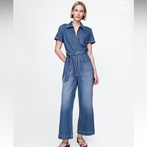 NWT Belted Denim Jumpsuit